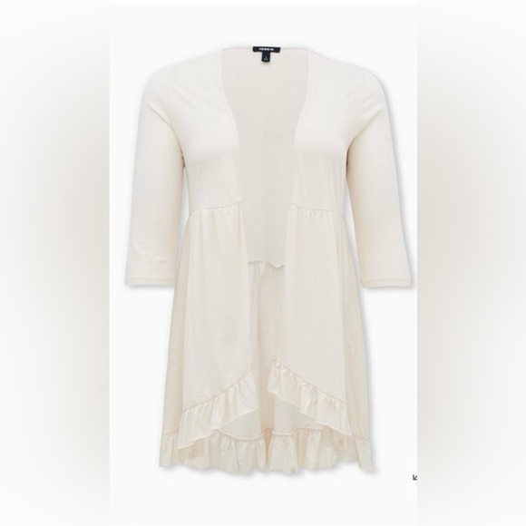 Torrid Cream Jersey Slub Kimono - Picture 3 of 7